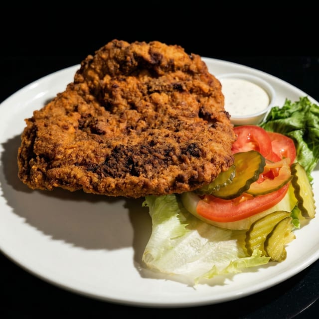 Hand Breaded Tenderloin Sandwich.